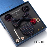 Holiday Gift Box Tie For Men Tie Handkerchief Pocket Squares Cufflink Set Necktie Box Man Dark Grey April Fool's Day