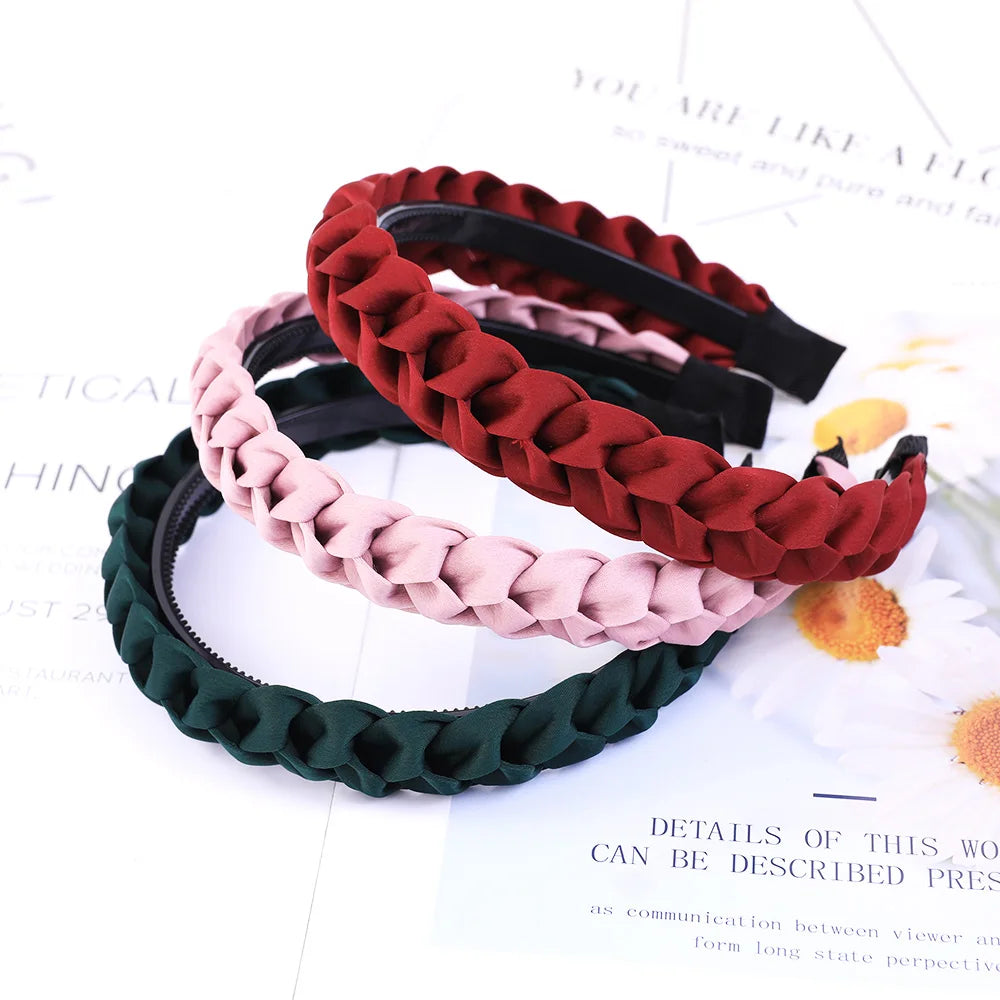 Braided Headband Women Girls Elastic Hairbands Non-slip Fashion Weaving Hair Hoop Bands Female Bezel Hair Accessories Headwear