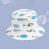 1-5 Years Cartoon Printing Baby Bucket Hat Cotton Breathable Kids Fisherman Hat Infant Toddle Sun Hat with Drawstring Baby Cap