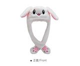 Plush Moving Rabbit Ears Hat Funny Hand Pinching Airbag Magnet Soft Hat Controllable Long Ears Cute Animal Gift Rabbit Ear Hat