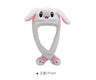 Plush Moving Rabbit Ears Hat Funny Hand Pinching Airbag Magnet Soft Hat Controllable Long Ears Cute Animal Gift Rabbit Ear Hat