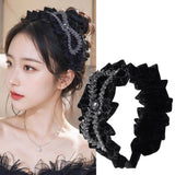 Korean Hairbands for Women Hair Accessories French Elegant Pleated Bowknot Headband Women Girls 2025 Fashion Designer Hair Bands
