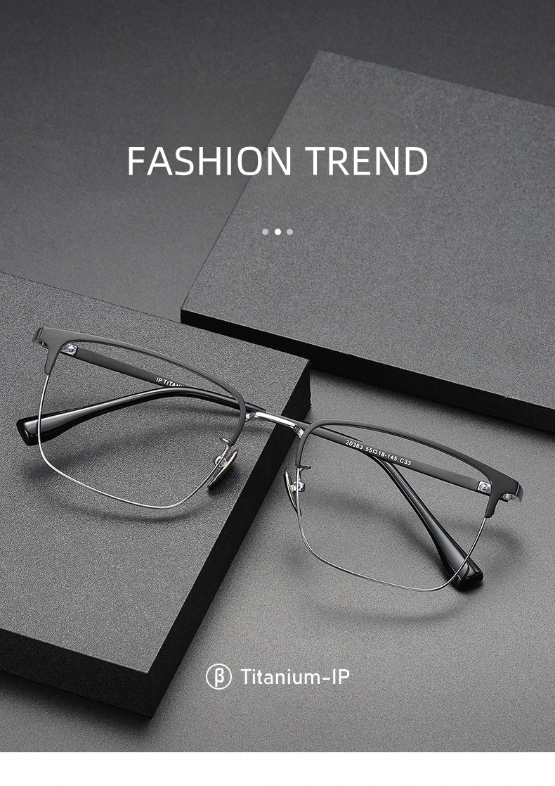 FIRADA Fashion Comfort Glasses Retro Luxury Titanium Square Eyewear Optical Prescription Eyeglasses Frame For Men Women 20363-C