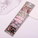 10Pcs/set 2.2'' Printed Embroidery Waterdrop Shape Hair Clips For Cute Girls BB Hairpin Barrettes Headwear Kids Hair Accessories