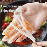 100/200PCS Disposable TPE Gloves, Powder Free and Latex Free, Suitable for Kitchen, Bathroom Cleaning