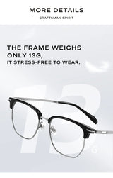 CAPONI Original Designer Men Glasses Frames Pure Titanium  Business Eyewear Anti Blue Light Multifunctional Frame Glasses J23615