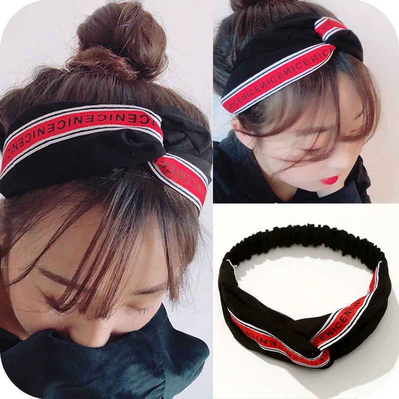 Cross elastic headband chiffon silk headband ladies headband hair accessory sports face wash