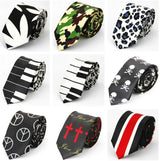 Narrow Ties for Men Women  5cm (2") Skinny Wedding Black Blue Red Pink White Purple Green Gray Piano Skull Slim Necktie