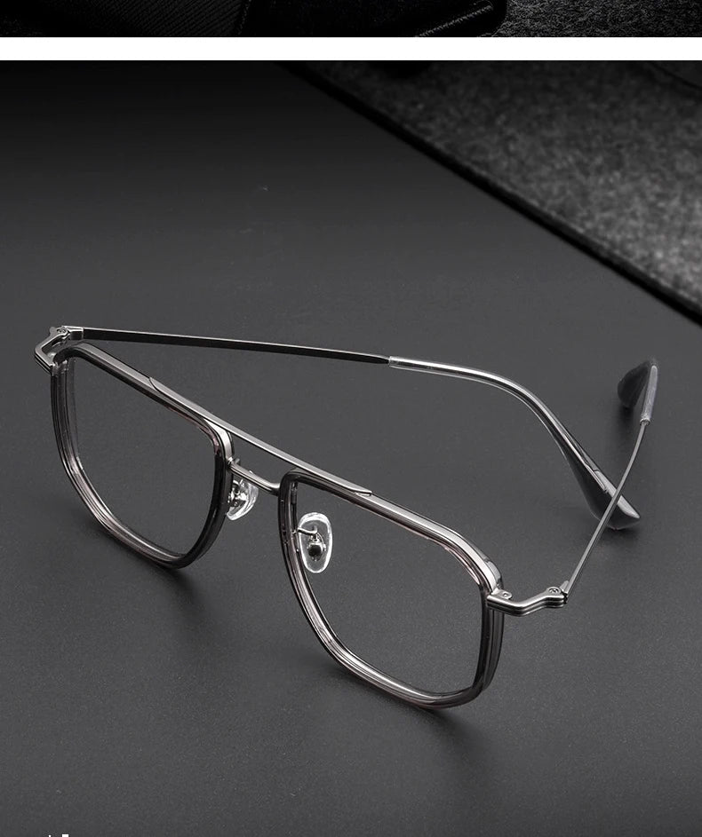 Vintage Titanium Eyeglasses Frame Men Square Myopia Prescription Glasses Women Retro Optical Luxury Brand Glasses Frame Eyewear