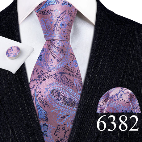 Novelty Teal Dots Tie For Men Fashion Trend Neck-Tie Woven Pocket Square Cufflinks Set Party Business Designer Barry.Wang FA-635