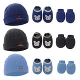 1 Set Baby Anti Scratching Gloves Hat Foot Cover Set Soft Cotton Newborn No Scratch Mittens Socks Beanies Cap Nightcap