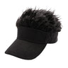 Golf Baseball Cap with Fake Flair Hair Cap Sun Visor Fun Toupee Hats Mens Womens Spiked Hairs Wig Hat