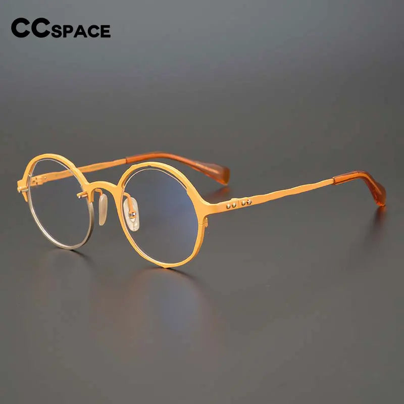 53160 Retro round pure titanium handmade glasses frame men and women irregular high-end optical frames