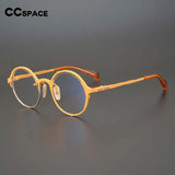53160 Retro round pure titanium handmade glasses frame men and women irregular high-end optical frames