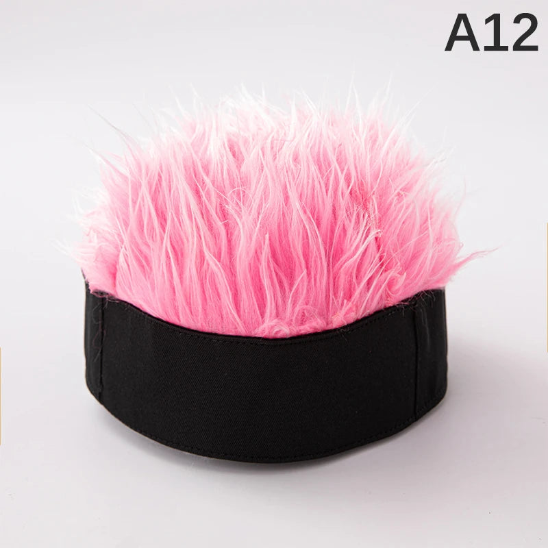 Baseball Cap Men Women Beanie Wig Hat Fun Short Hair Caps Breathable Soft for Party Toupee Hats Outdoor