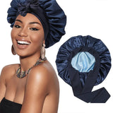 Double Layer Satin Hair Cap For Sleeping Bonnets For Women Round Haircare Women Headwear Night Hat Reversible Head Cover
