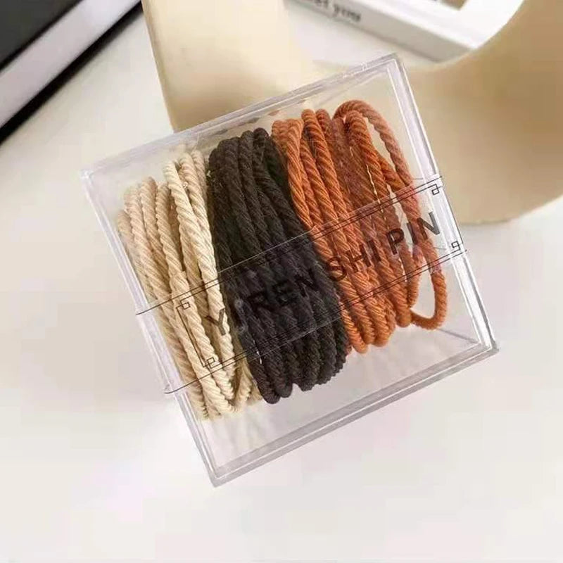 50pcs basic hair elastics macaron hair bands with high elasticity; hair accessories; threaded hair rings; headband jewelry