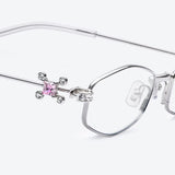 2025 GM glasses  frameless polygon eyeglasses women's jewelry glasses Giltzz myopia anti-blue light frame ultra light spectacles