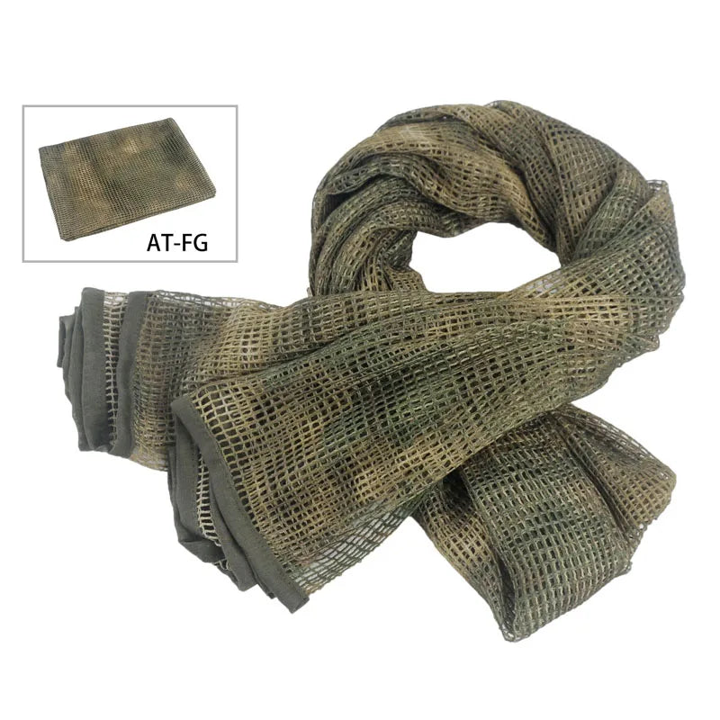 Cotton Scarf Military Camouflage tactical mesh scarf sniper scarf veil Camping hunting multi-purpose hiking sunscreen breathable