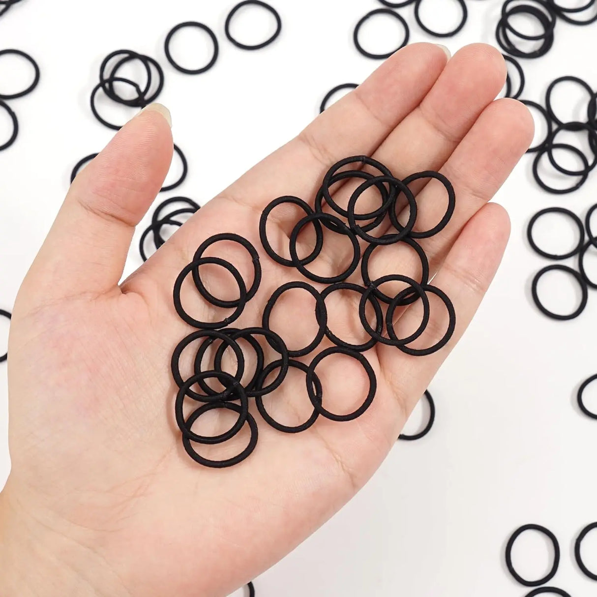 200PCS Baby Toddler Hair Ties Multicolors Elastic Hair Ties 2cm in Diameter No Crease Finger Hair Elastics Small Ponytail Holder