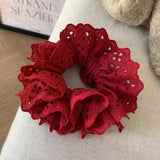 Fashion Lace Scrunchies Romantic Elastic Hair Bands Girl Solid Ponytail Holder Tie Headwear Hair Rope for Women Hair Accessories