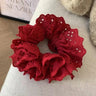 Fashion Lace Scrunchies Romantic Elastic Hair Bands Girl Solid Ponytail Holder Tie Headwear Hair Rope for Women Hair Accessories