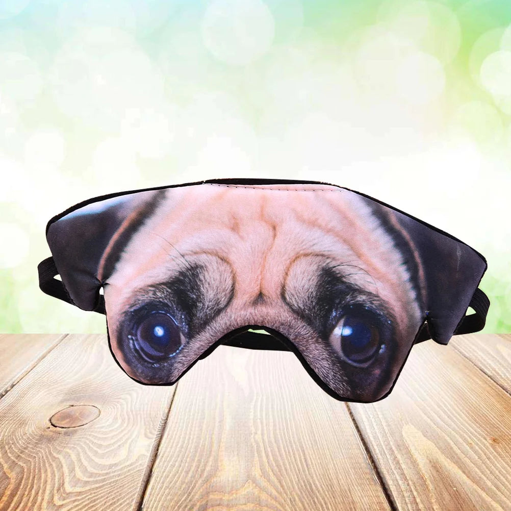 3D Dog Pattern Eye Mask Funny Shade Nap Cover Blindfold Sleeping Mask Eyepatch Sleep Goggles (Pug)