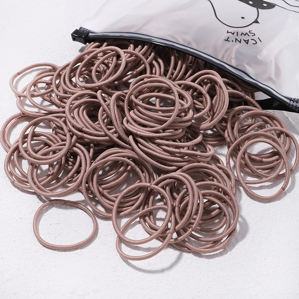 50PCS Macaron Rubber Band Hairband Headband High Elastic Durable Hair Ring Tied High Ponytail Women's Kids Hair Headwear