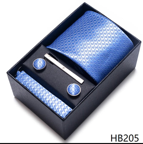 Tie For Men Brand New Style Wedding Gift Tie Pocket Squares Set Necktie Box Men Black Suit Accessories