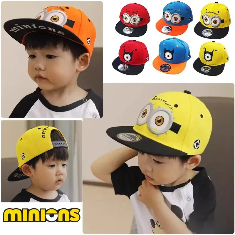 Minions Baseball Cap Kids Anime Hip Hop Funny Travel Sun Visors Boys Girls Snapback Creative Casual Children Cute Cartoon Sunhat