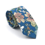 New Men's Floral Neck Ties Casual Cotton Slim Tie Skinny Wedding Party Suit Collar Flower Neckties Gravata Accessories Gift