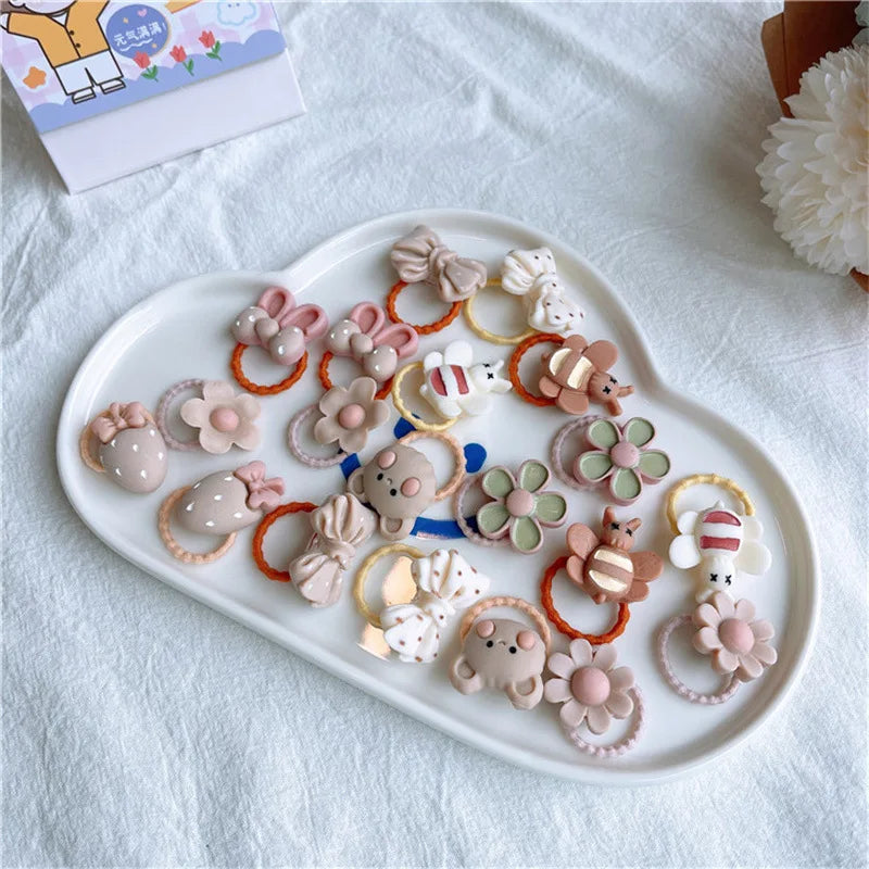 Hair Accessories Girls Bands Bandeau Cheveux Scrunchies Elastic Fille Korean Haarband Rubber Brown Children Gomas Gift Kids