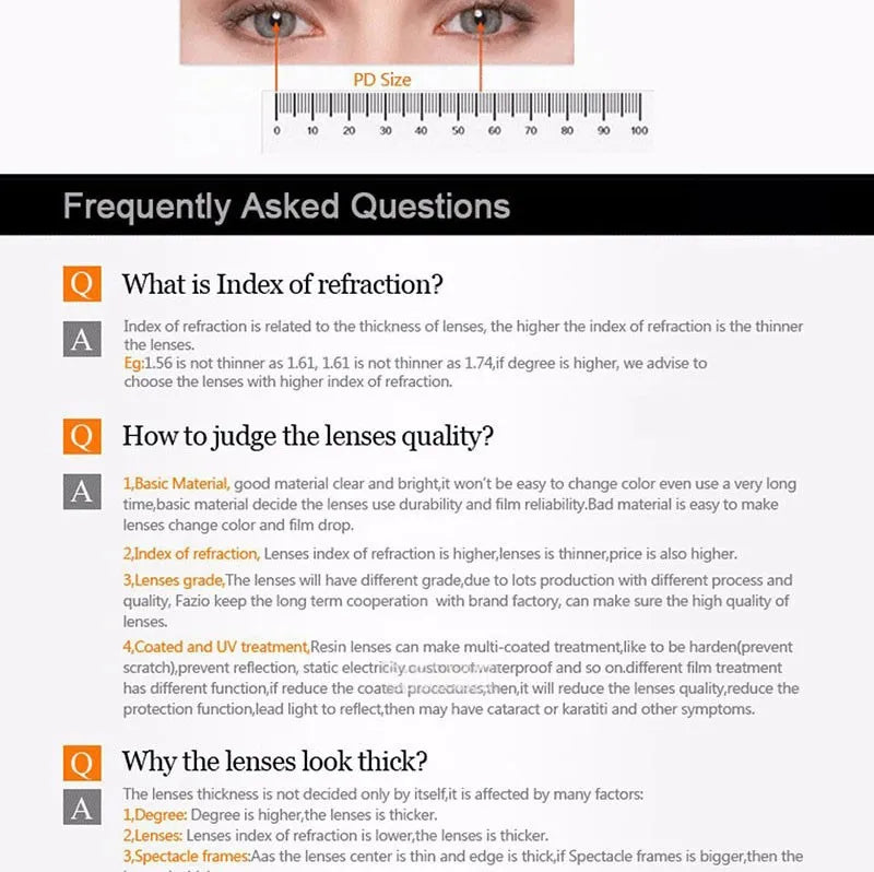 1.61 Single Vision Aspheric Optical Eyeglasses Lenses Prescription Lens Spectacles Frame AR Coating and Anti-Scratch Resistant