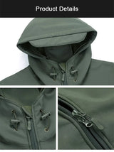 Tactical Winter Set Men's Outdoor Windproof Waterproof Suit Multi-Pocket Soft Shell Hooded Jackets Sharkskin Work Pants