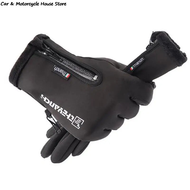 Motorcycle Gloves Winter Thermal Fleece Lined Winter Water Resistant Skin-friendly Touch Screen Outdoor Moto Riding Ski Gloves