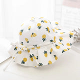 Sweet Baby Summer Hat for Girls Cotton Fruit Print Kids Bucket Hats Bowknot Princess Children Sun Cap Beach Travel 1-3Y