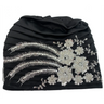 African Female Wrap Head Bonnet Muslim Turban Hat Lady Head Wraps Glitter Luminescence Beading Pleated Turban Cap for Women