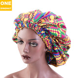 2020 New No. plus-Sized African Printing round Cap Double-Layer Satin Lining Wide Edge Nightcap Chemotherapy Hat