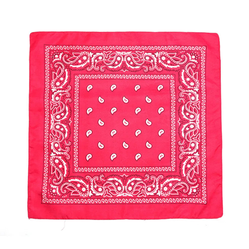 Fashion Hip Hop Bandana Kerchief Unisex Black Hair Band Neck Scarf Headwear Wrist Wraps Head Square Scarves Print Handkerchief