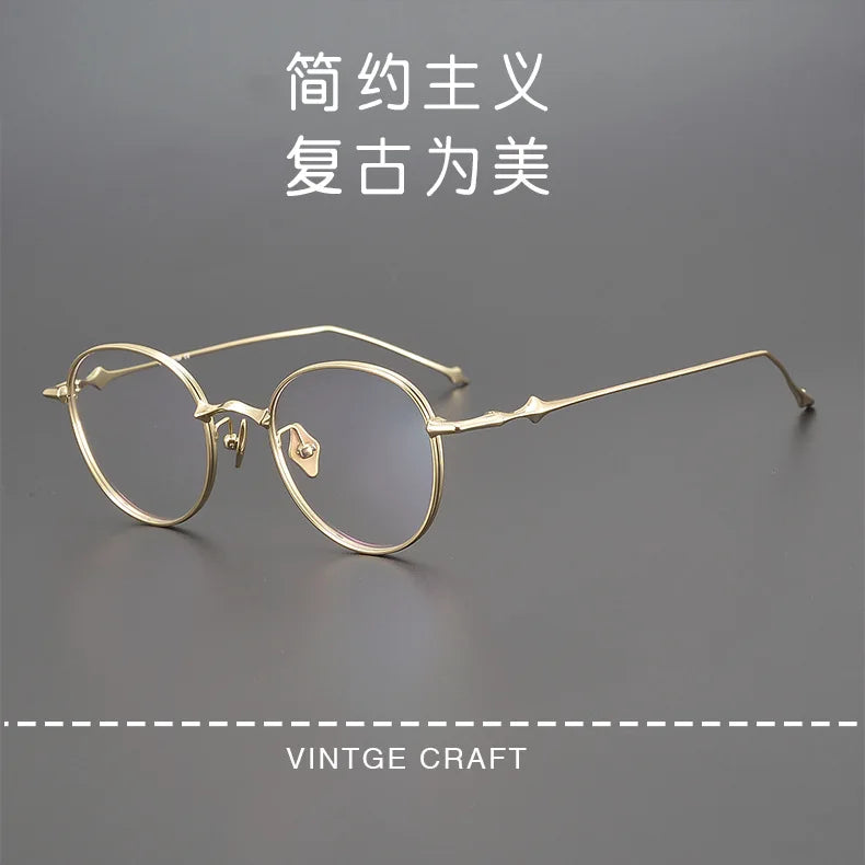 Korea Fashion Style Titanium Glasses Frames Luxury Designer Round ABA Eyeglasses Women Men Prescription Reading Eyewear