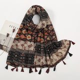 Fashion Printed Leopard Scarf Female Spring Muslim Women Hijab Scarves Tassel Large Size Headband Handkerchief Women's Bandana