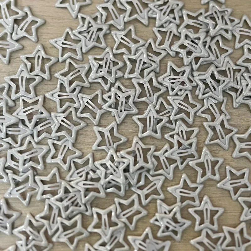 KYDZSW 10Pcs Children Cute Colors Geometric Stars Ornament Hair Clips Girls Lovely Sweet Hairpins Kid Hair Accessories
