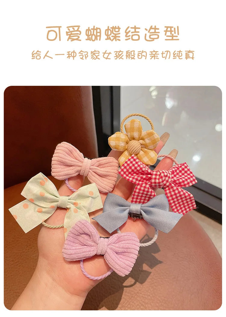 10pcs Hair Accessories Girls Scrunchies Aesthetic Lacos De Cabelo Infantil Bands Kids Headbands Bandes Bandeaux Elastiquec Cute