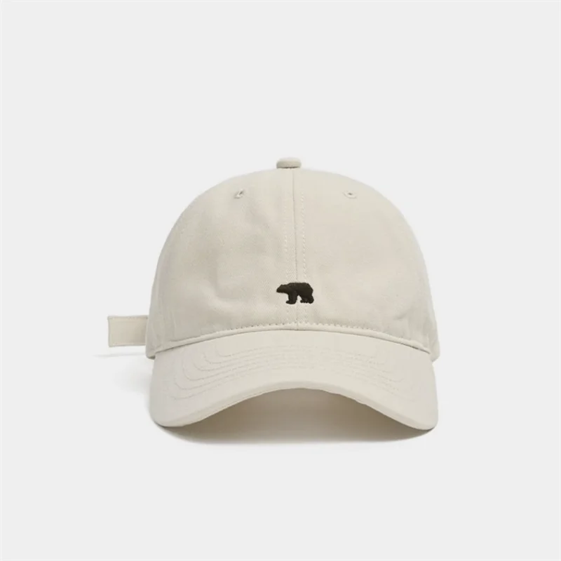Outdoor Fashionable Unisex Retro Polar Bear Embroidered Baseball Cap New Style Versatile Big Head Circumference Duckbill cap