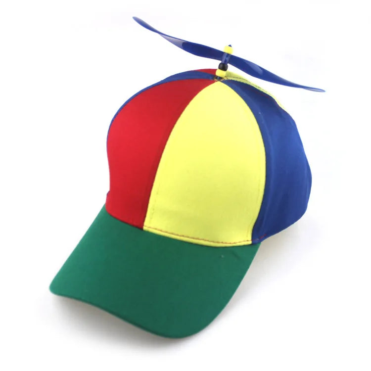 Fashion Colorful Bamboo Dragonfly Patchwork Baseball Cap Adult Kid Helicopter Propeller Funny Cotton Parent-child Snapback Hats