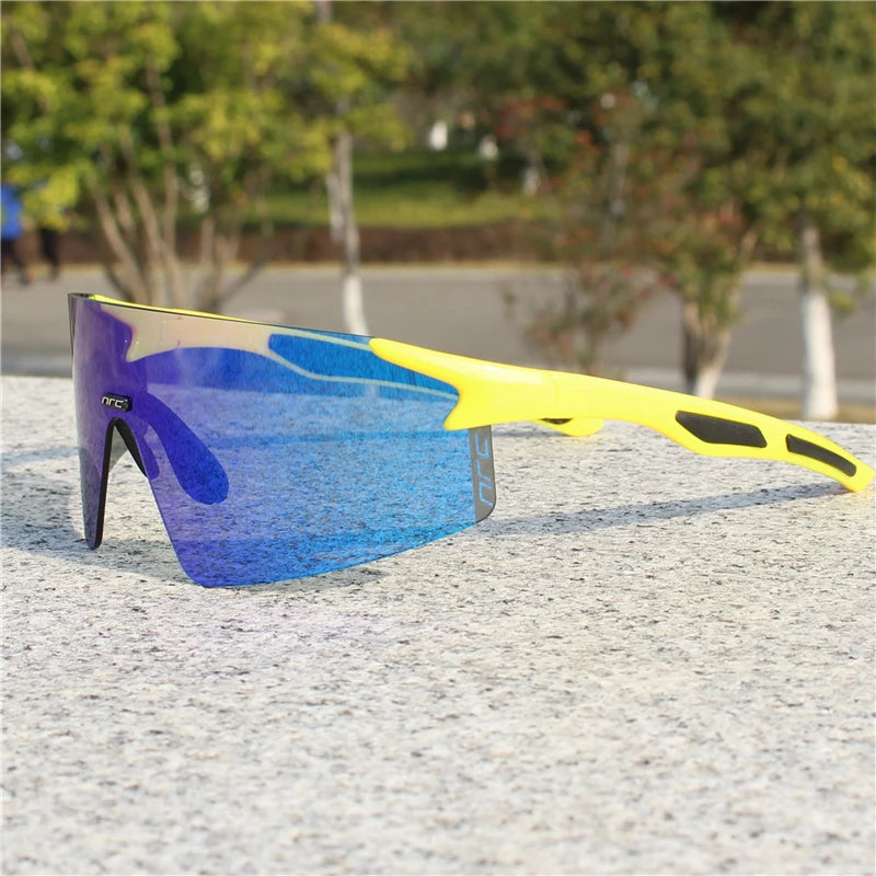 1 Lens NRC Cycling Sunglasses UV400 TR90 Sports Bicycle Glasses MTB Mountain Bike Fishing Hiking Riding Eyewear for Men Women
