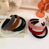 SWINATE Fashion Women Basic Black Velvet Hairband Double Size Headband Stretch Hair Hoop Simple Plain Style Easy For Wearing