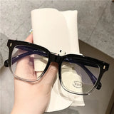 New Clear Lens Near Sight Myopia Glasses Large Sqaure Minus Diopter Eyewear Fashion Ultralight Trendy Eyeglasses for Men Women