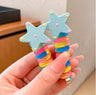 1/4pcs Elastic Telephone Wire Hair Ties Women Girls Star Hair Bands Spiral Coil Rubber Band Ponytails Head Rope Hair Accessories