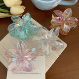 Hairpin Flower Hair Clip Cute Grab Clip Plastic Large Hair Claw Beach Headwear Hair Accessories Transparent Hair Clip Female